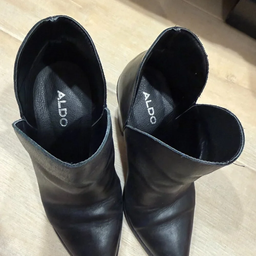Aldo Black Pointed Toe Ankle Boots